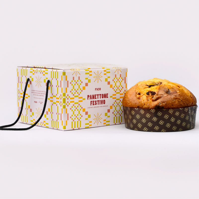 Panettone al panettone bergamotto, gianduja e marron glacè - Olivieri 1882 x Fico Masseria